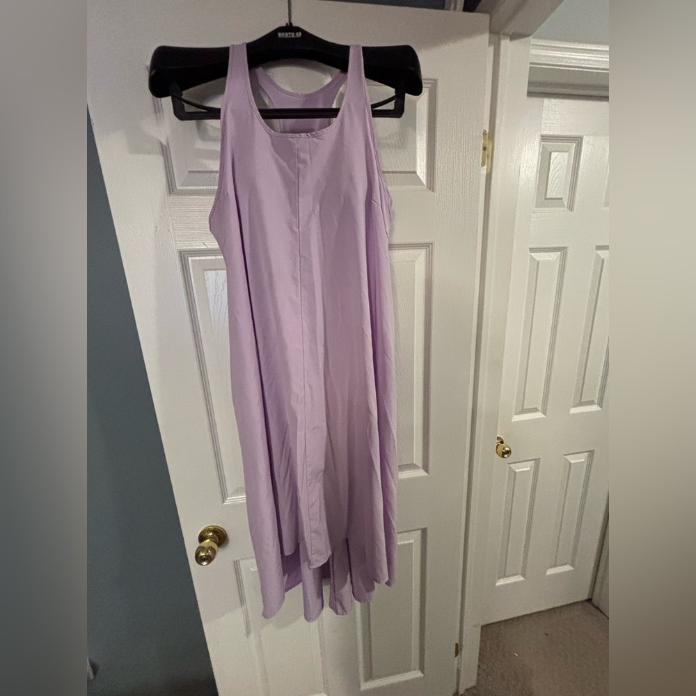 Halara 

Lavender Sleeveless Dress
Built in bra (no shorts)